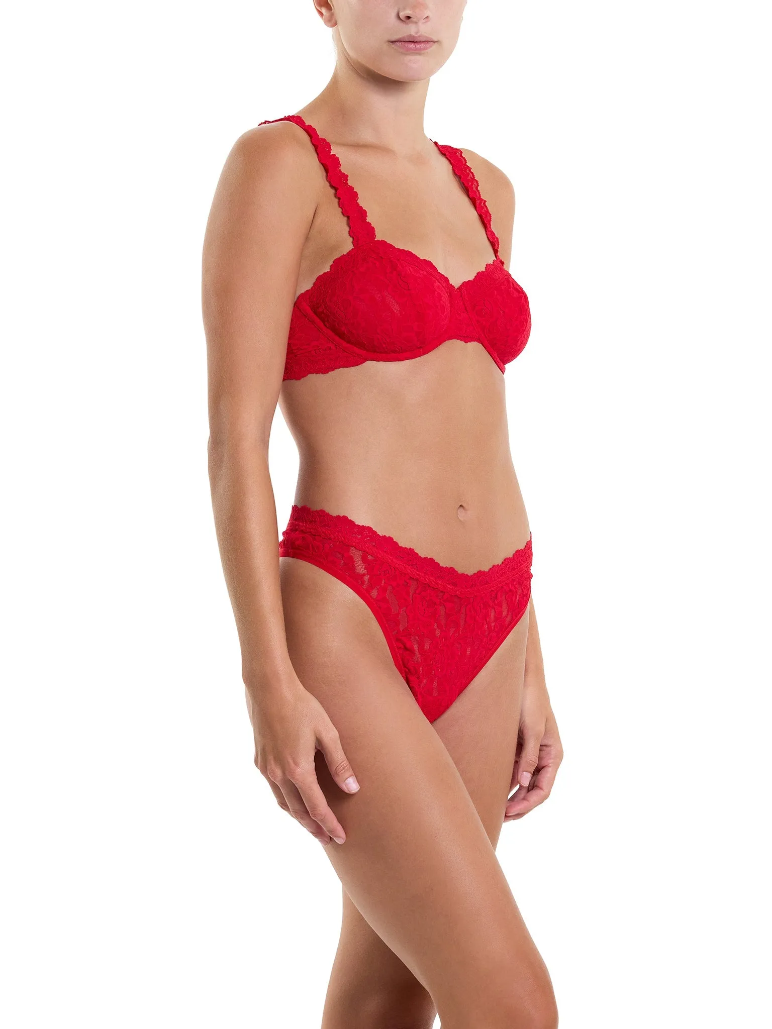Signature Lace® V-Front High Cut Thong Red Sale