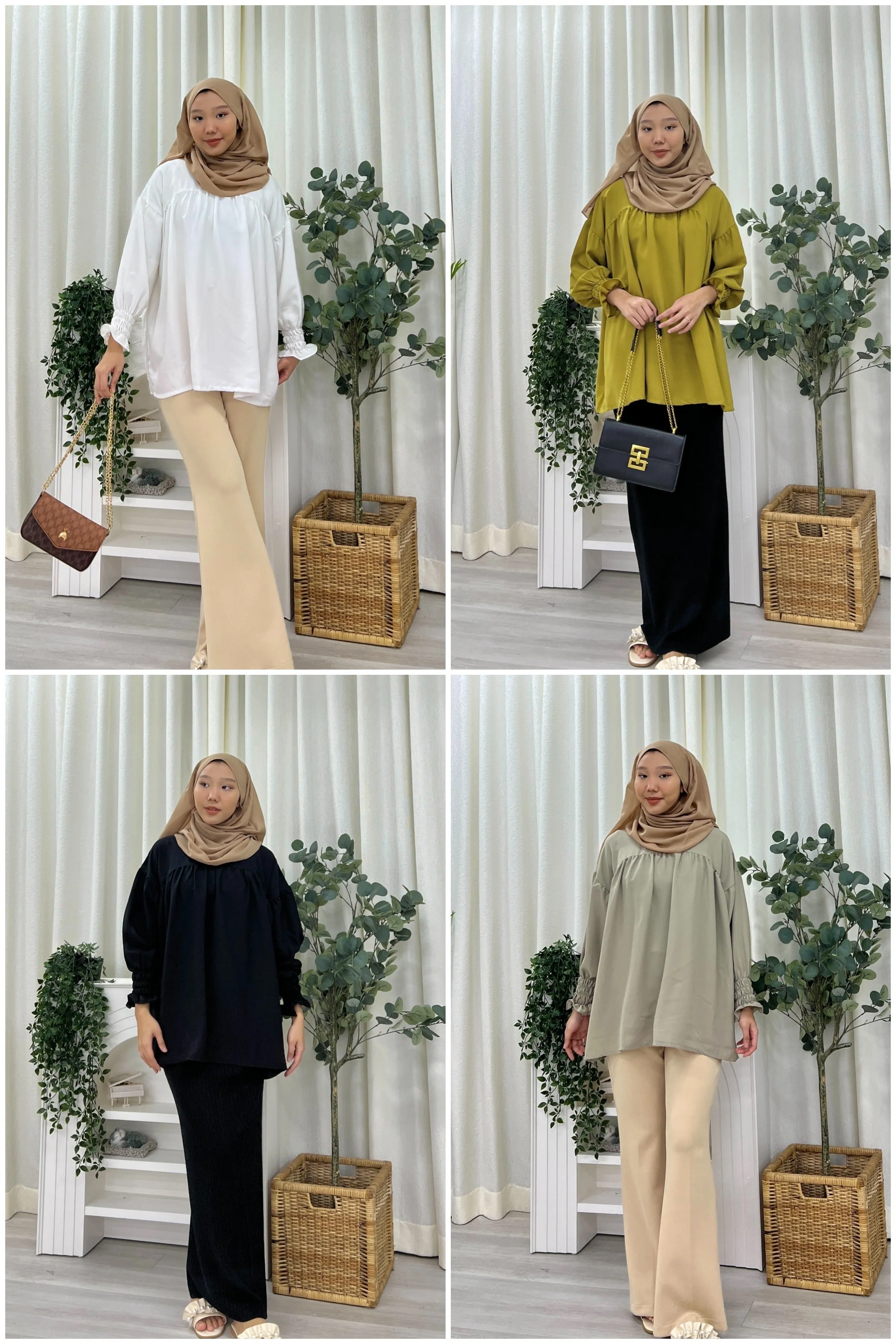 Simple Ruffle Flowy Blouse