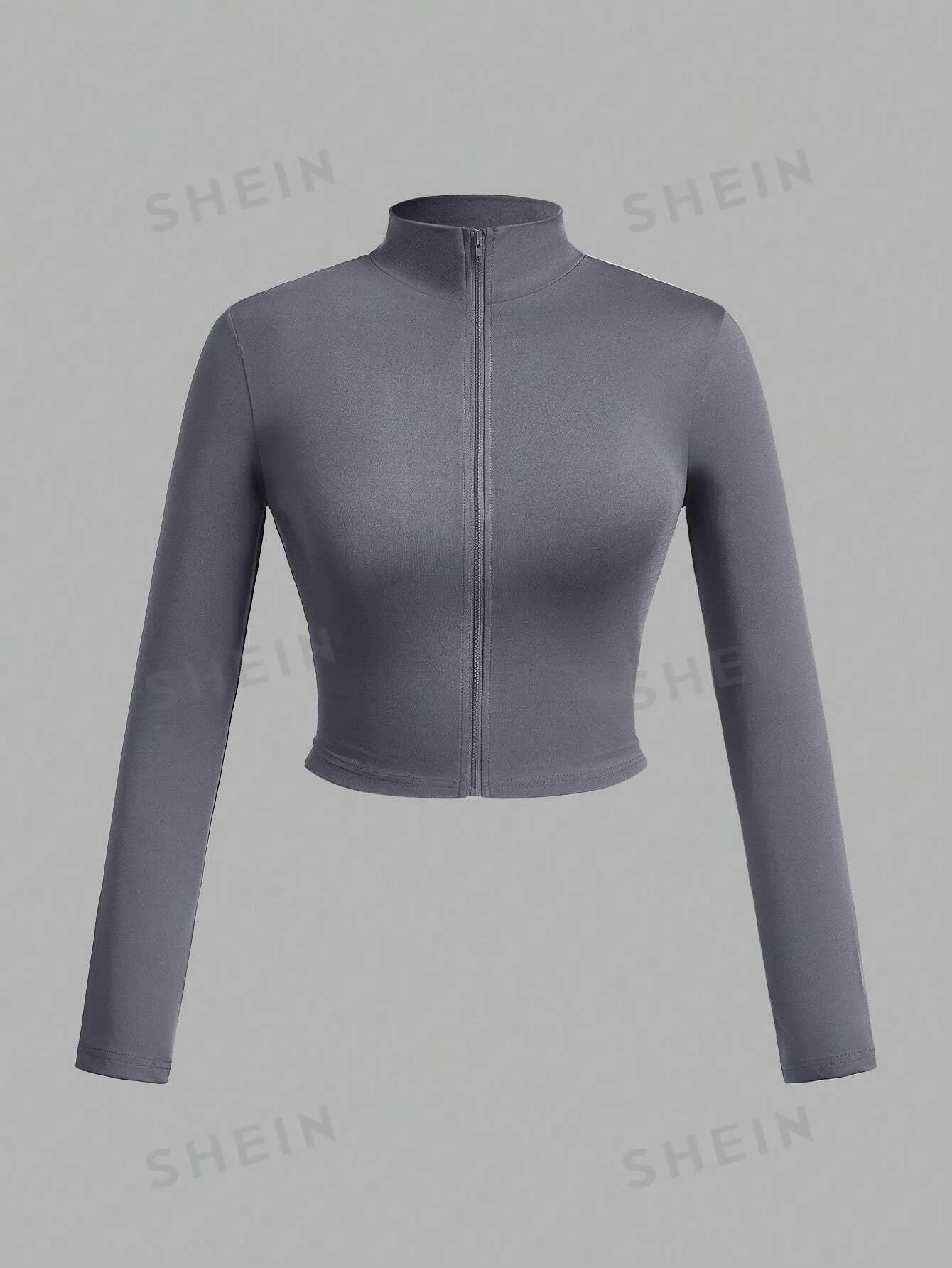 Slayr 3pcs/Set Women Simple Casual Autumn Winter Stretchy Turtleneck Zipper V-Neck Long Sleeve T-Shirts