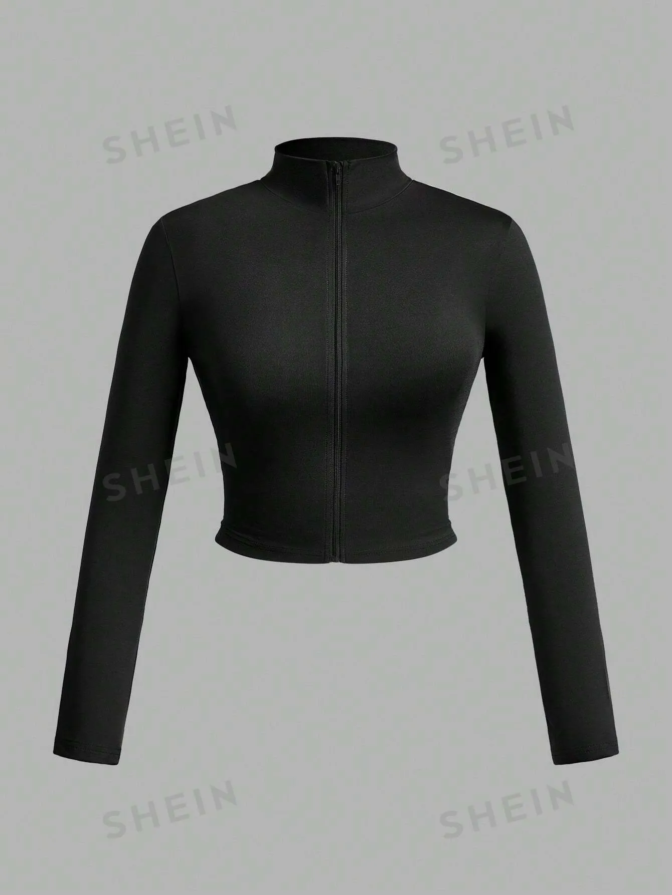 Slayr 3pcs/Set Women Simple Casual Autumn Winter Stretchy Turtleneck Zipper V-Neck Long Sleeve T-Shirts