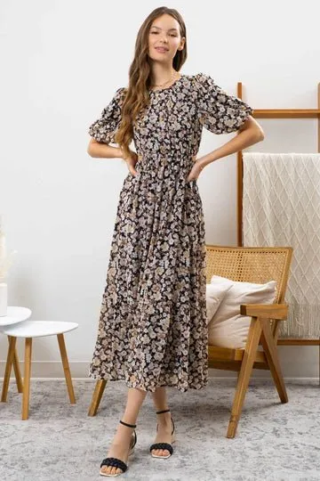 Sneak Peek Floral Open-Back Dress