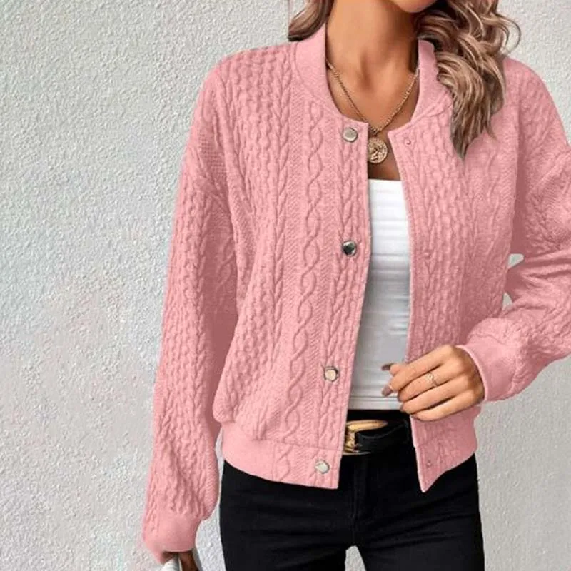 Snug Insulated Knit Bomber Jacket for Women