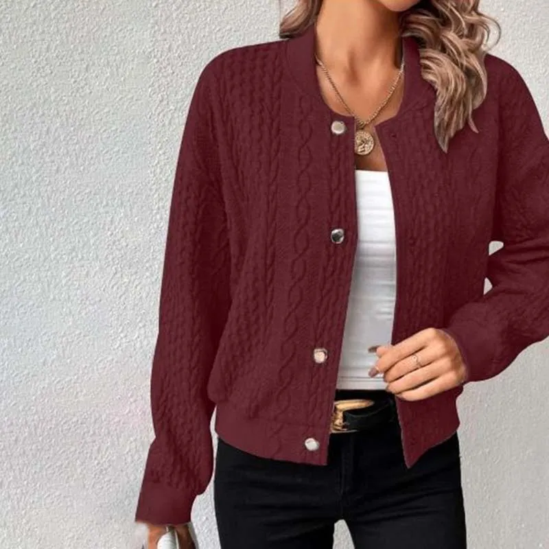 Snug Insulated Knit Bomber Jacket for Women