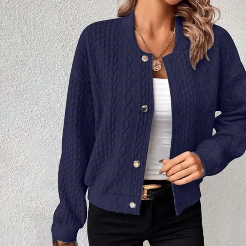 Snug Insulated Knit Bomber Jacket for Women