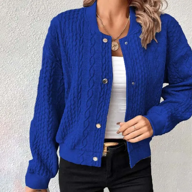 Snug Insulated Knit Bomber Jacket for Women