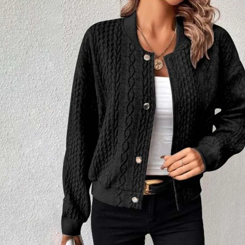 Snug Insulated Knit Bomber Jacket for Women