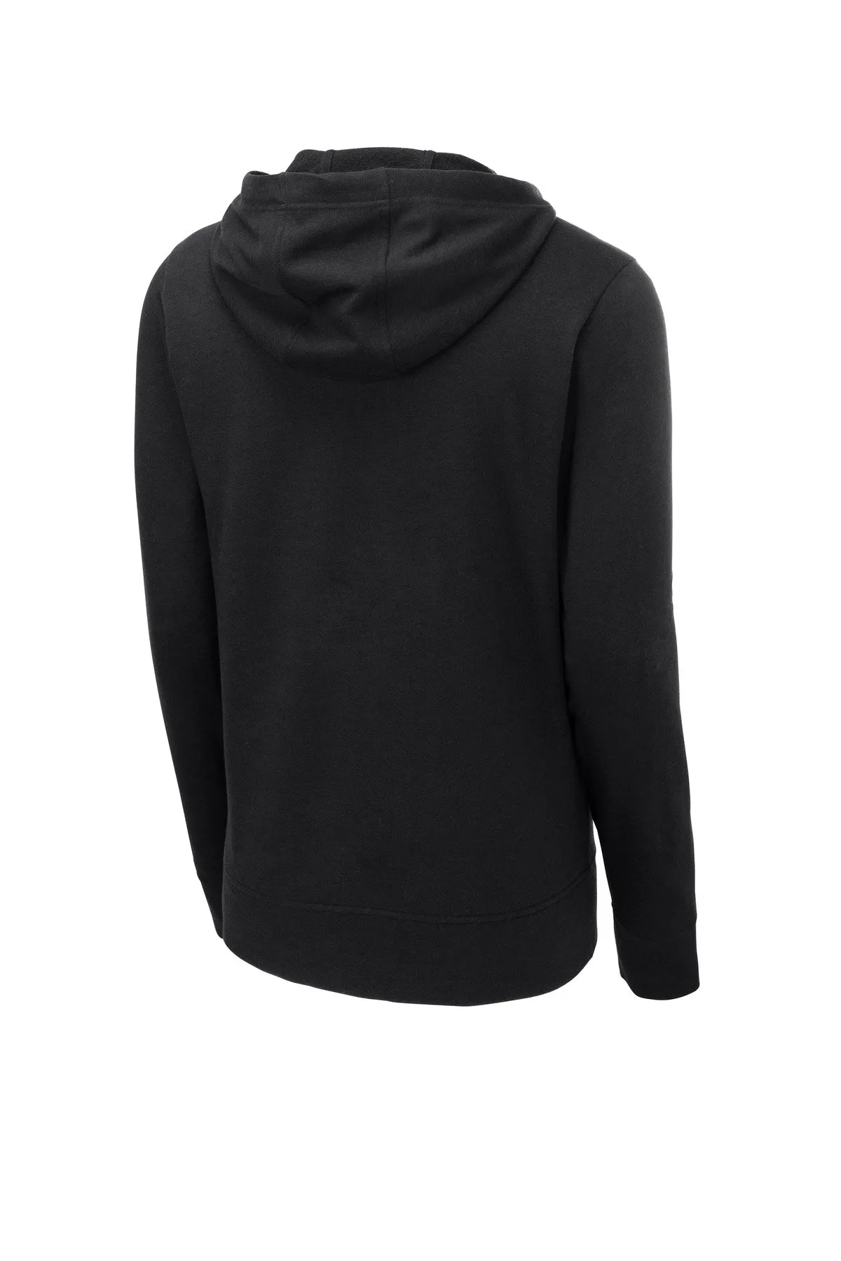 Sport-Tek  PosiCharge  Tri-Blend Wicking Fleece Full-Zip Hooded Jacket ST293 Black Triad Solid