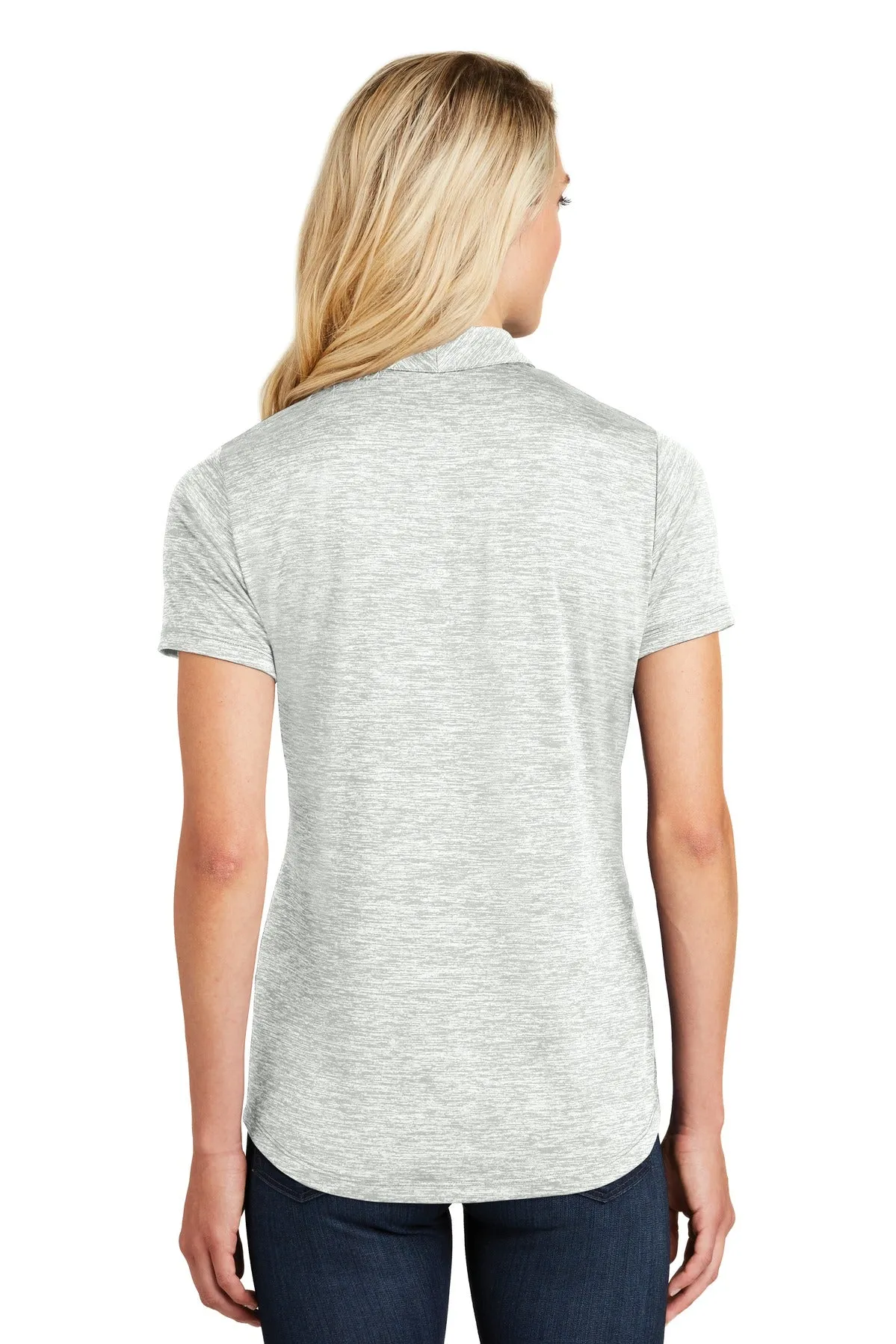 Sport-Tek  Women's PosiCharge  Electric Heather Polo. LST590 Silver Electric