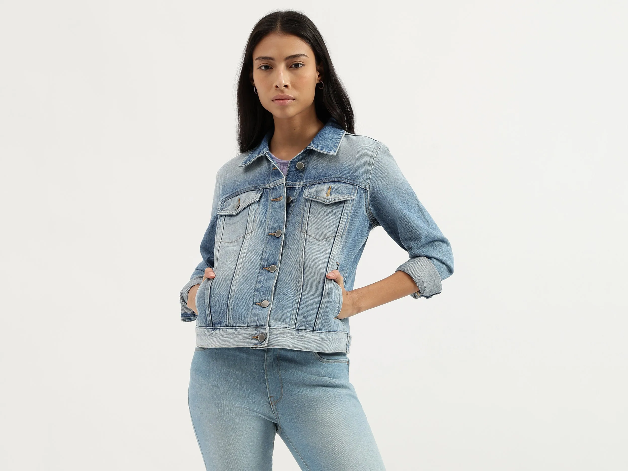 Spread Collar Solid Jackets