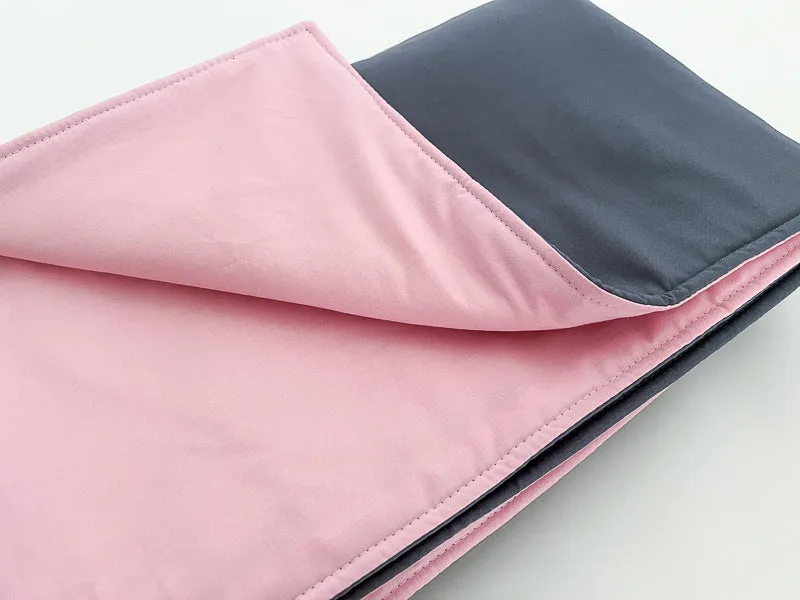 Steel Gray and Pink Toddler Crib Bedding Set
