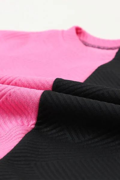 Steph Color Block Round Neck Sweatshirt and Pants Set