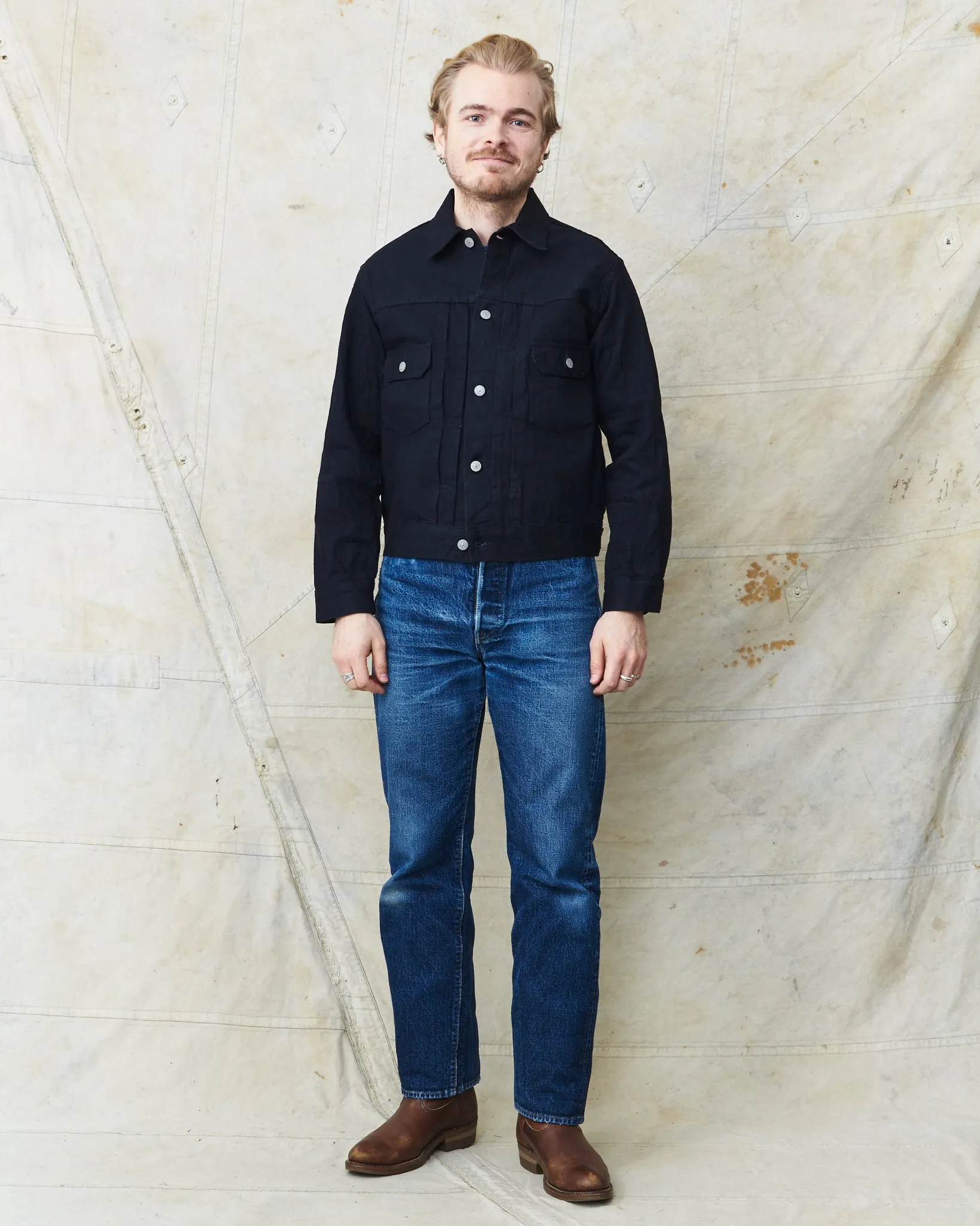 Sugar Cane & Co. 1953 Type 2 Jacket 13 Oz Black Denim SC14601