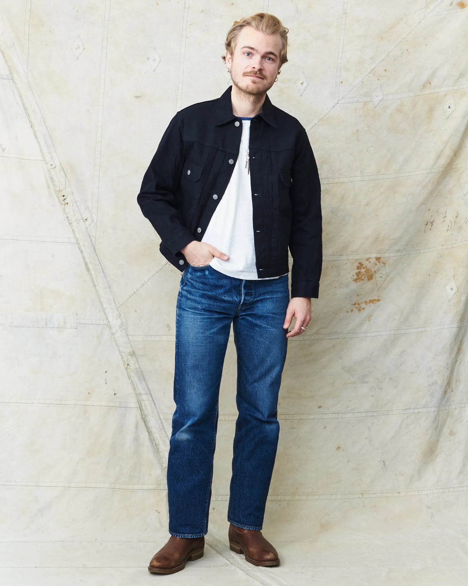 Sugar Cane & Co. 1953 Type 2 Jacket 13 Oz Black Denim SC14601