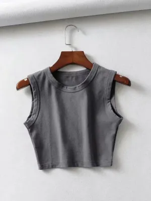 Summer Vintage White Crop Tops for Women
