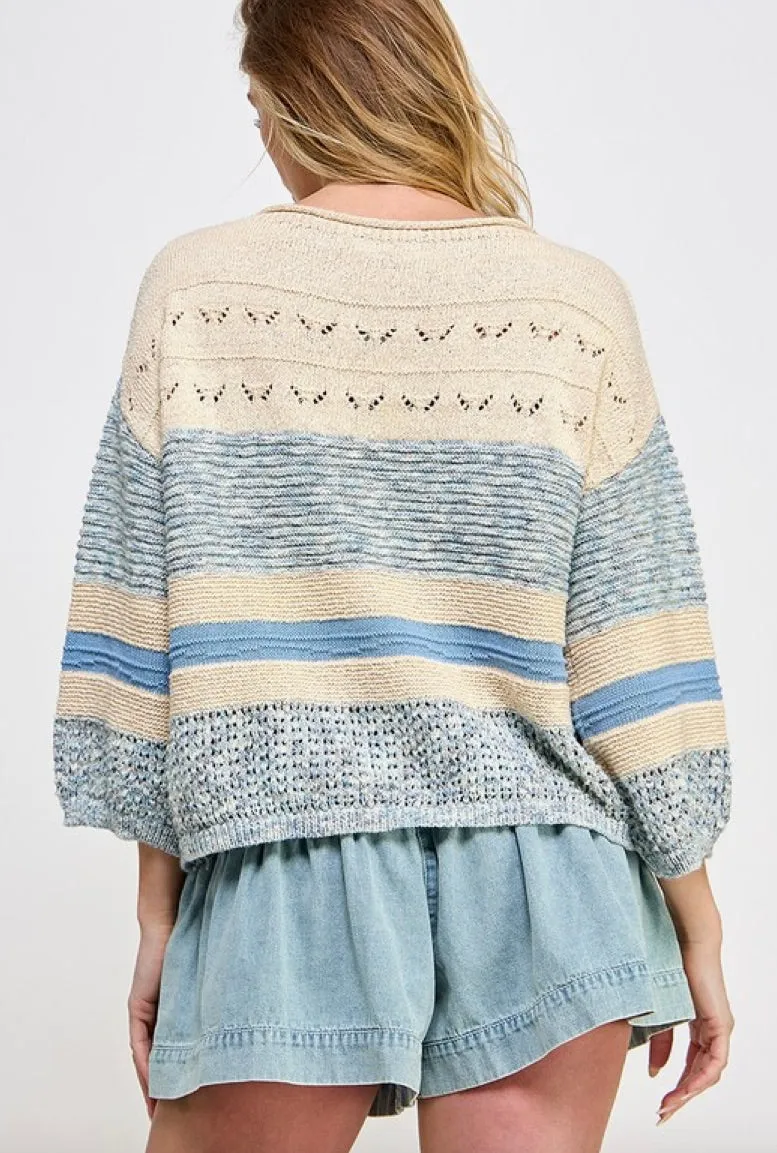 Tahoe Sweater-Natural/Blue