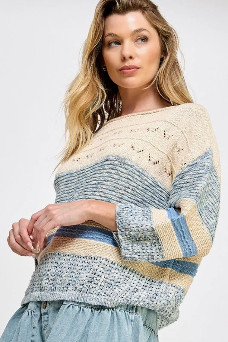 Tahoe Sweater-Natural/Blue