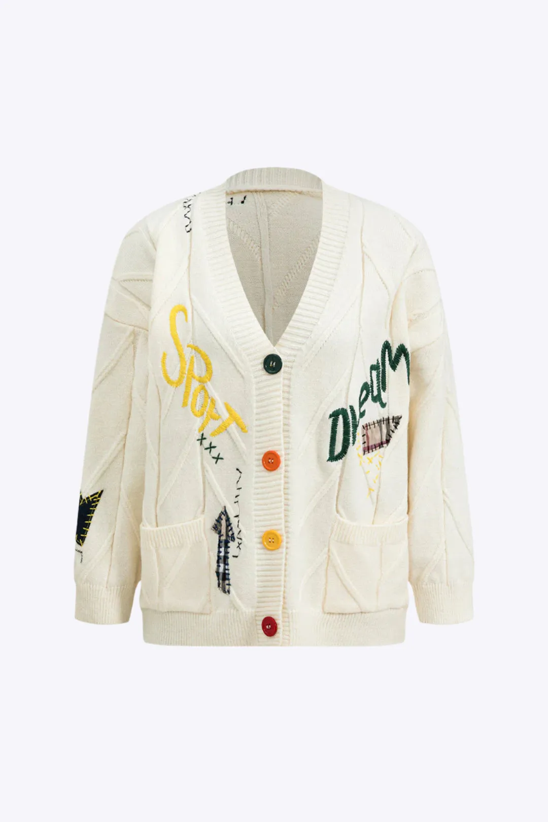 Teresa - Stylish Letter Embroidery Woman's Sweater Cardigan