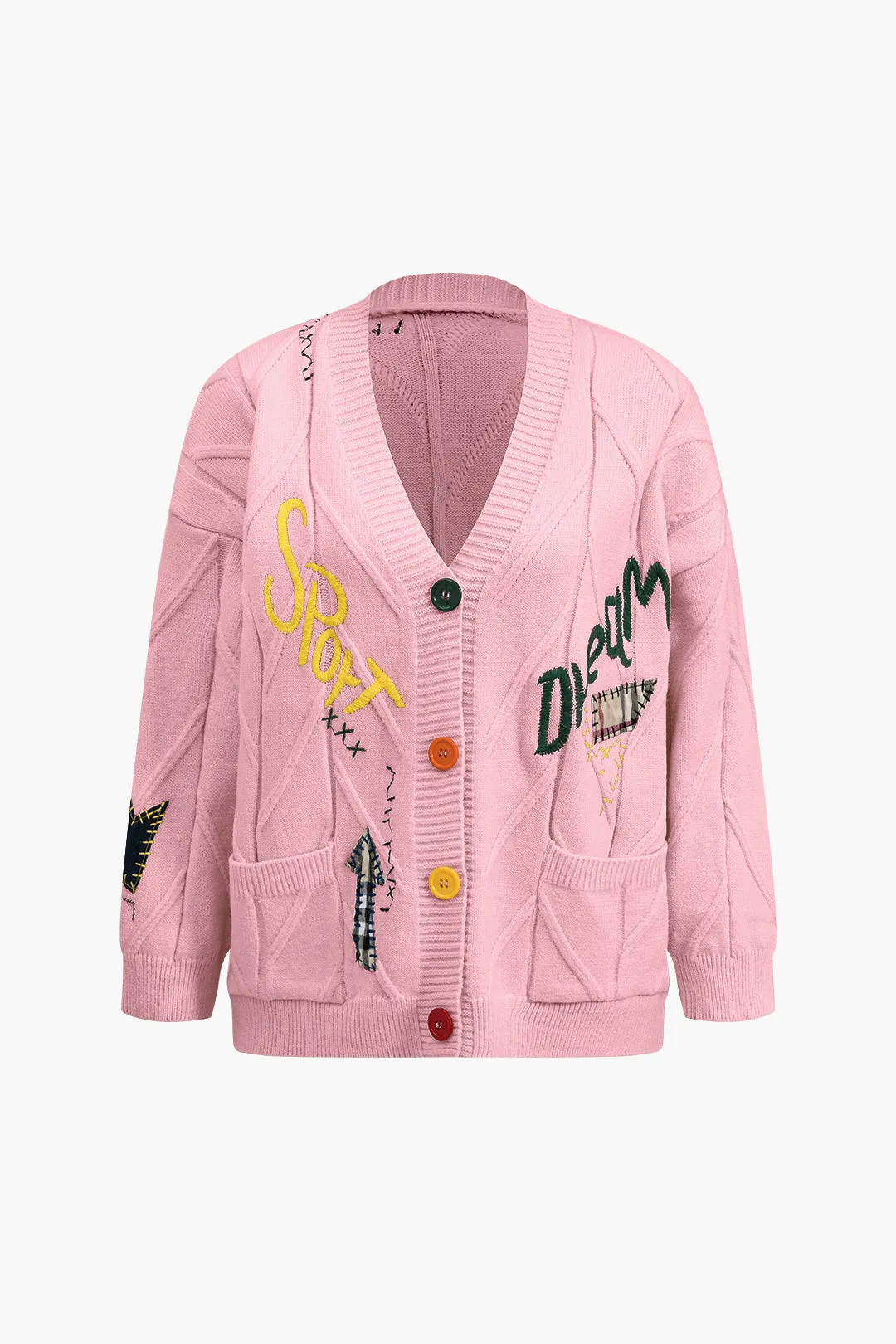 Teresa - Stylish Letter Embroidery Woman's Sweater Cardigan