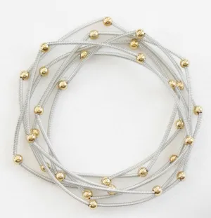 The Sasha Stretchy Layered Guitar String Bracelets Sets/silver