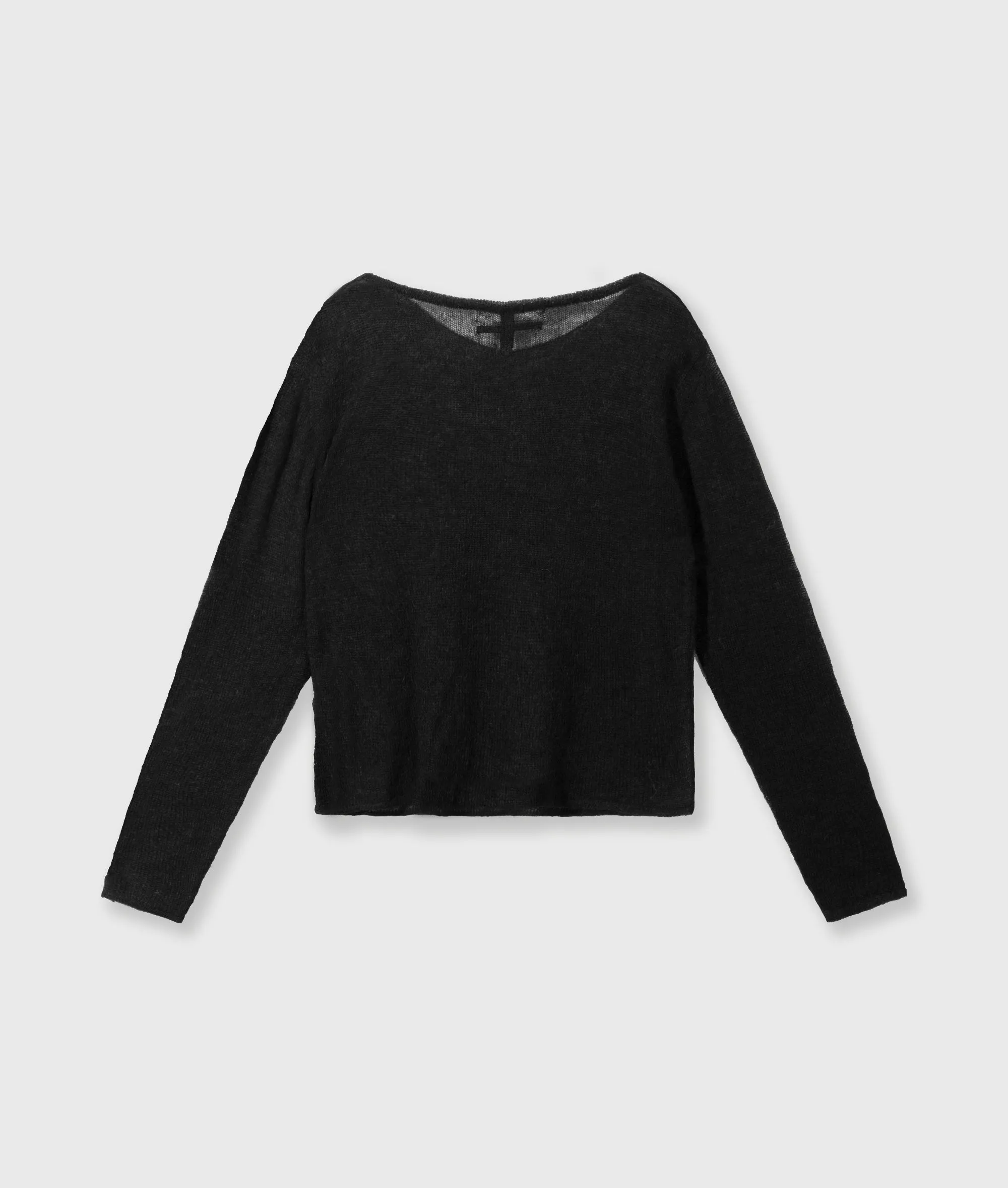 thin knit sweater | black