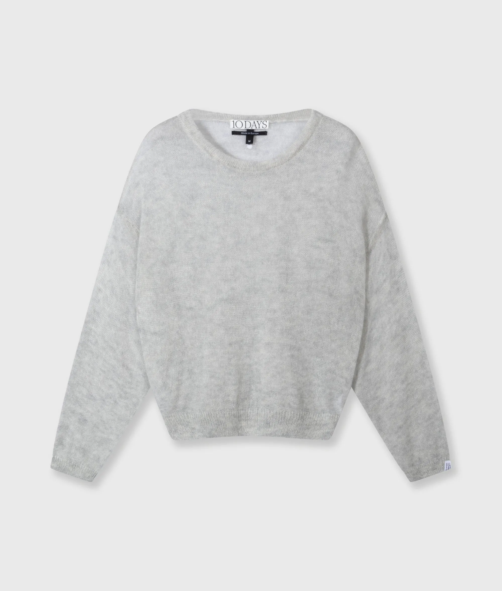 thin knit sweater | light grey melee