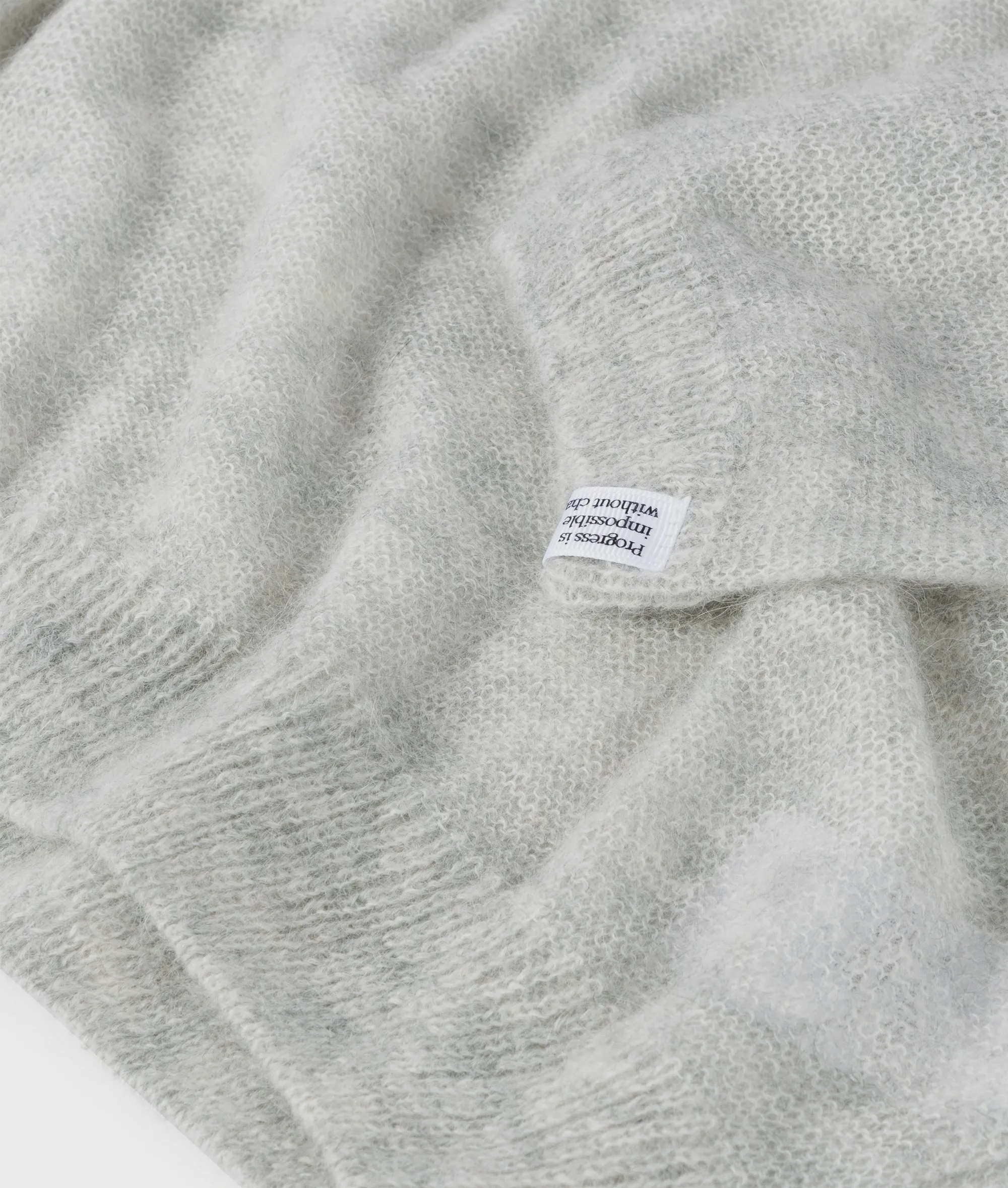 thin knit sweater | light grey melee