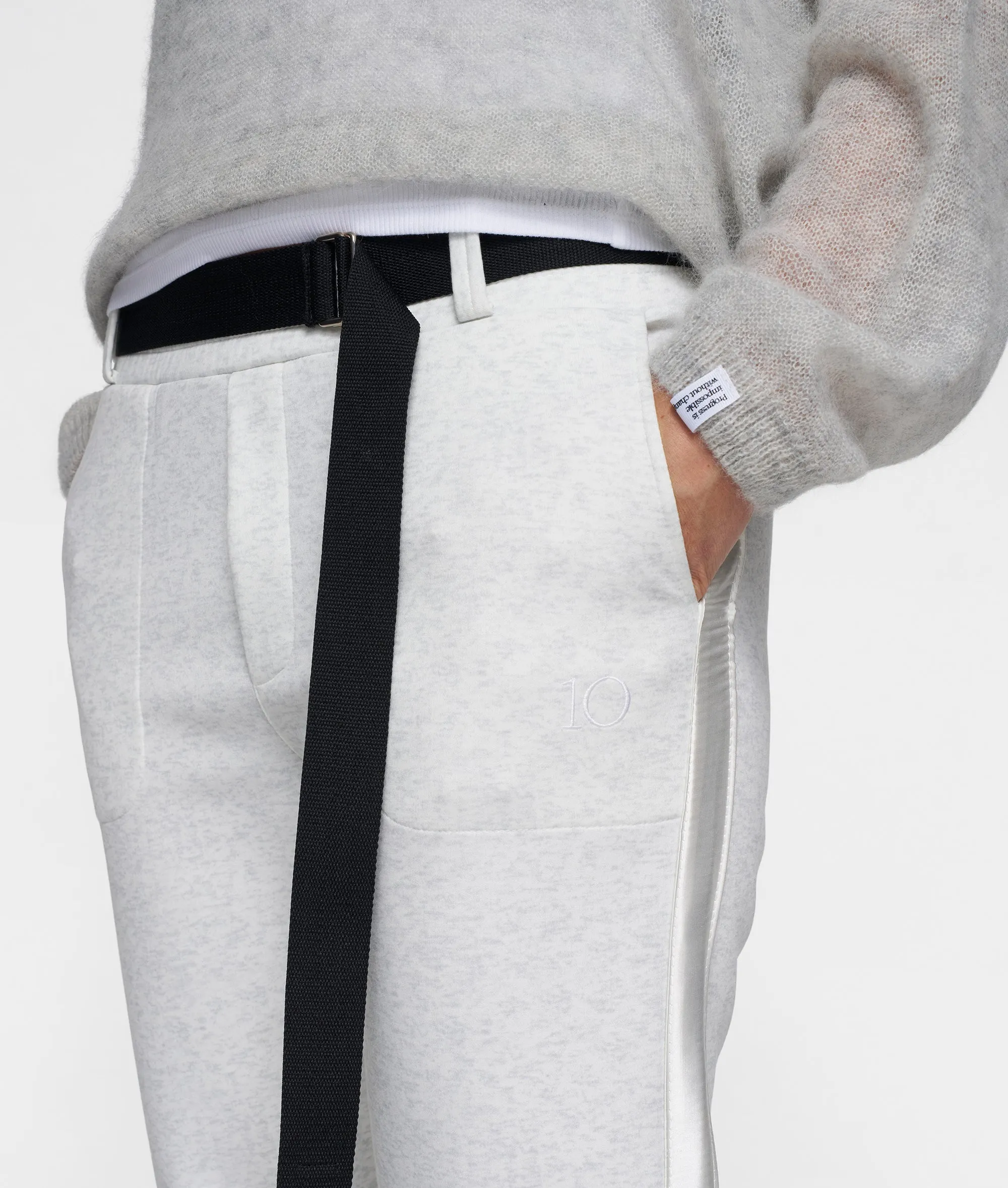 thin knit sweater | light grey melee