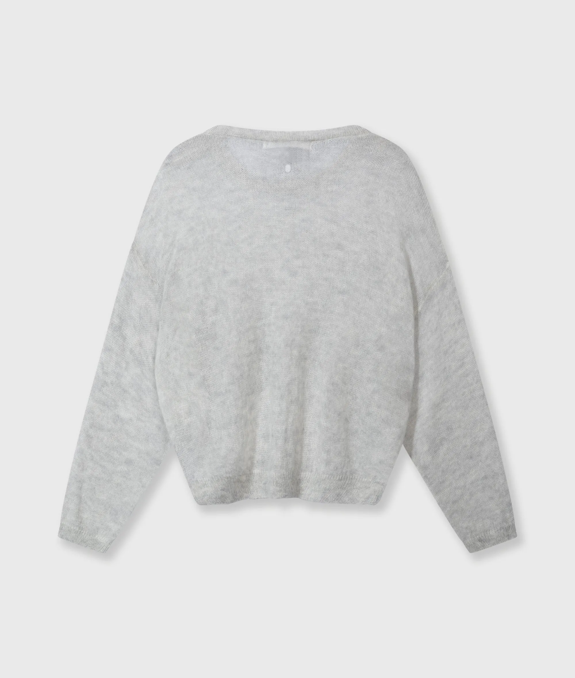 thin knit sweater | light grey melee