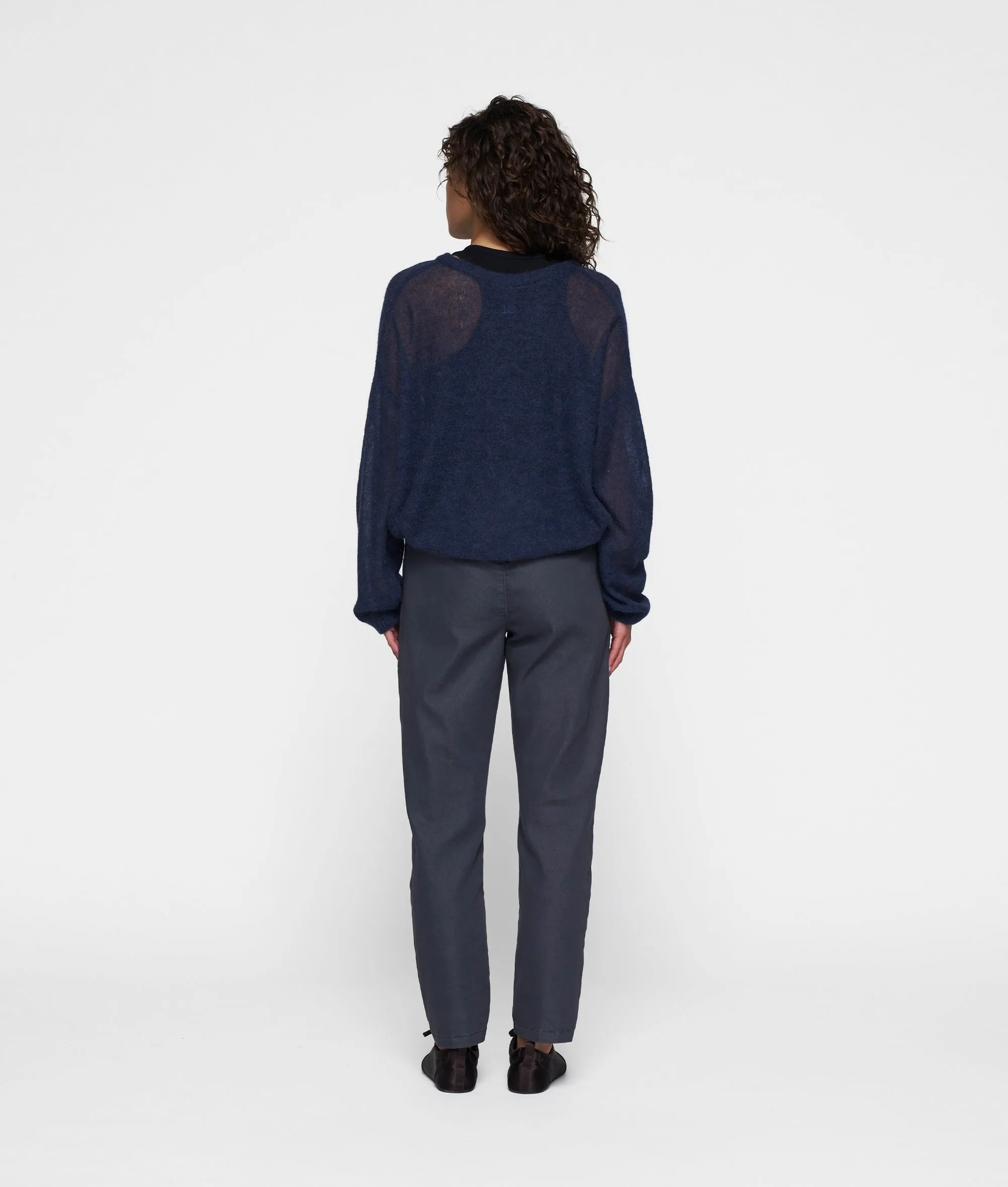 thin knit sweater | yale blue
