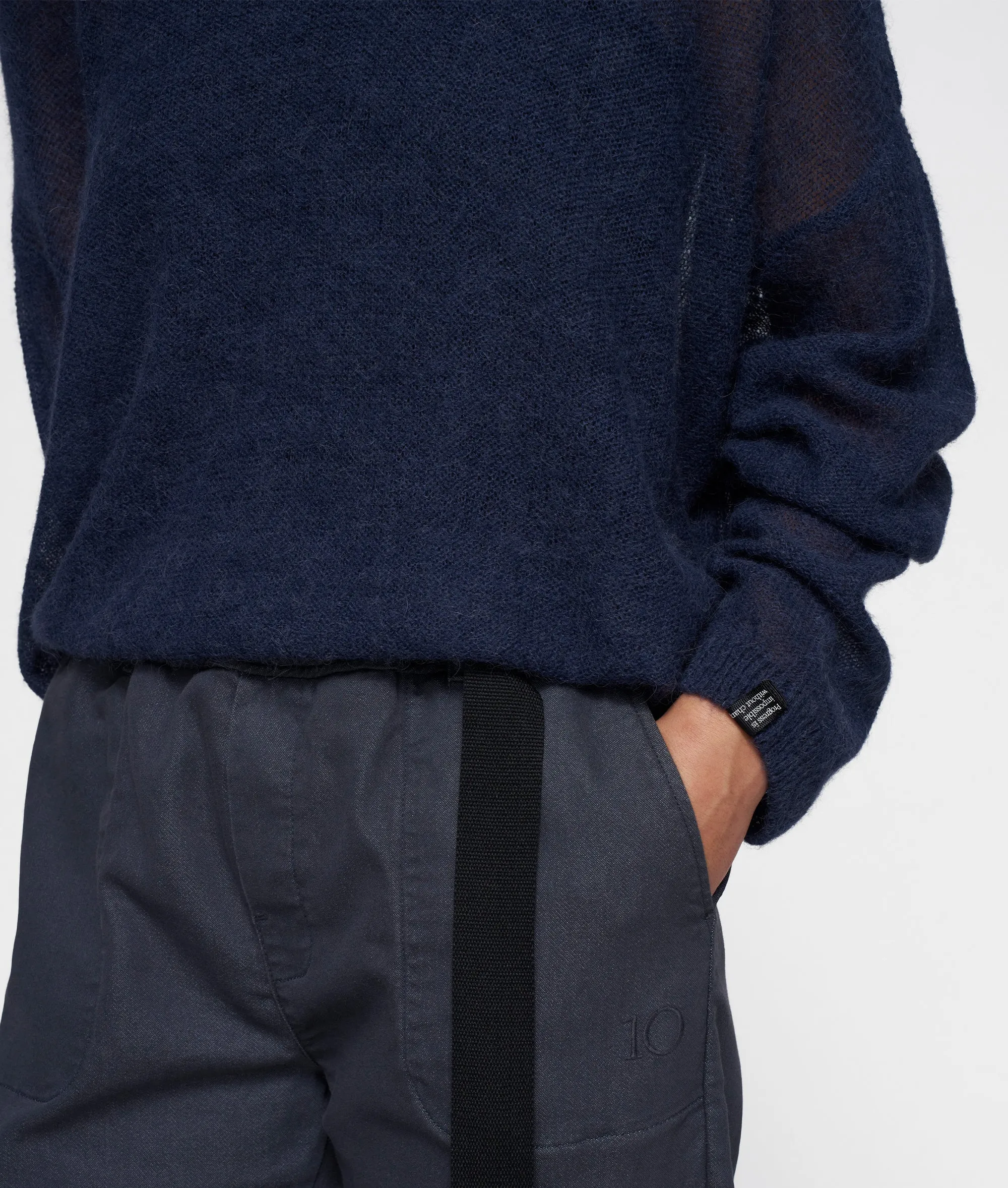 thin knit sweater | yale blue