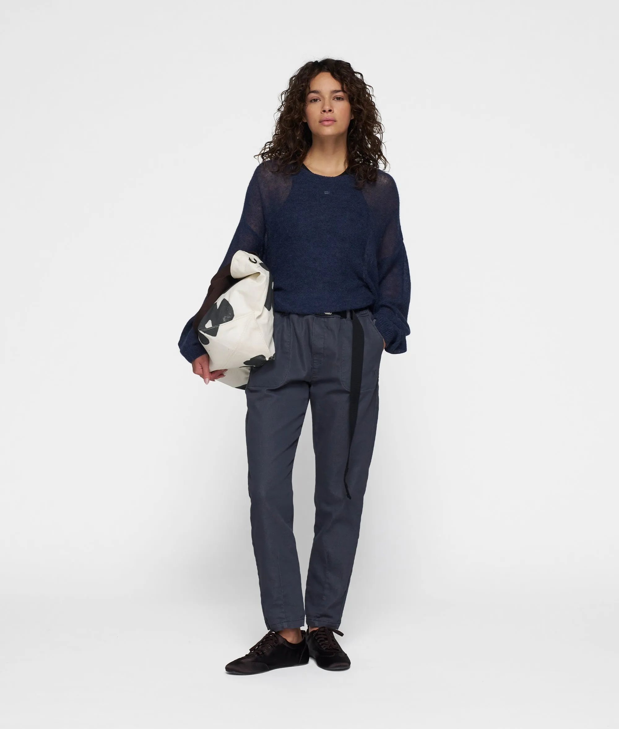 thin knit sweater | yale blue