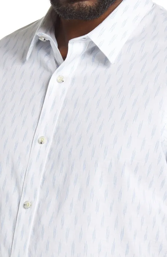 TRAVIS MATHEW 'NOSE DIVE' COTTON SHORT SLEEVE BUTTON SHIRT - WHITE