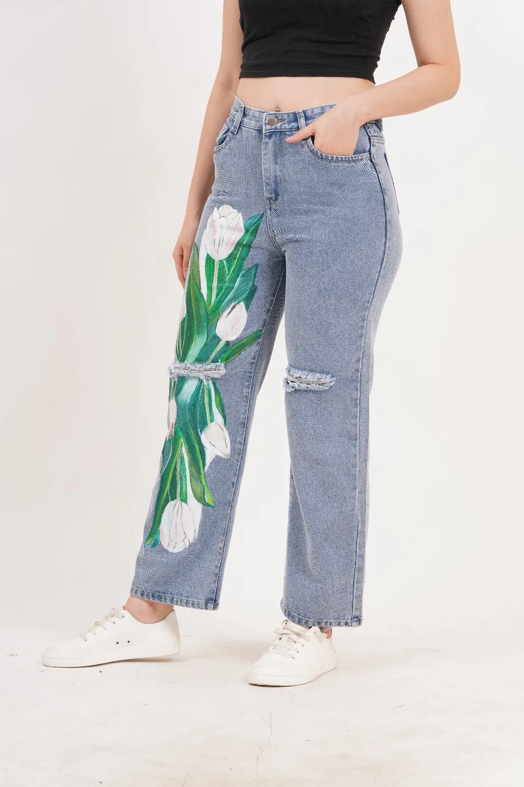 Tulip Bloom Jeans- Non stretch Artist edition