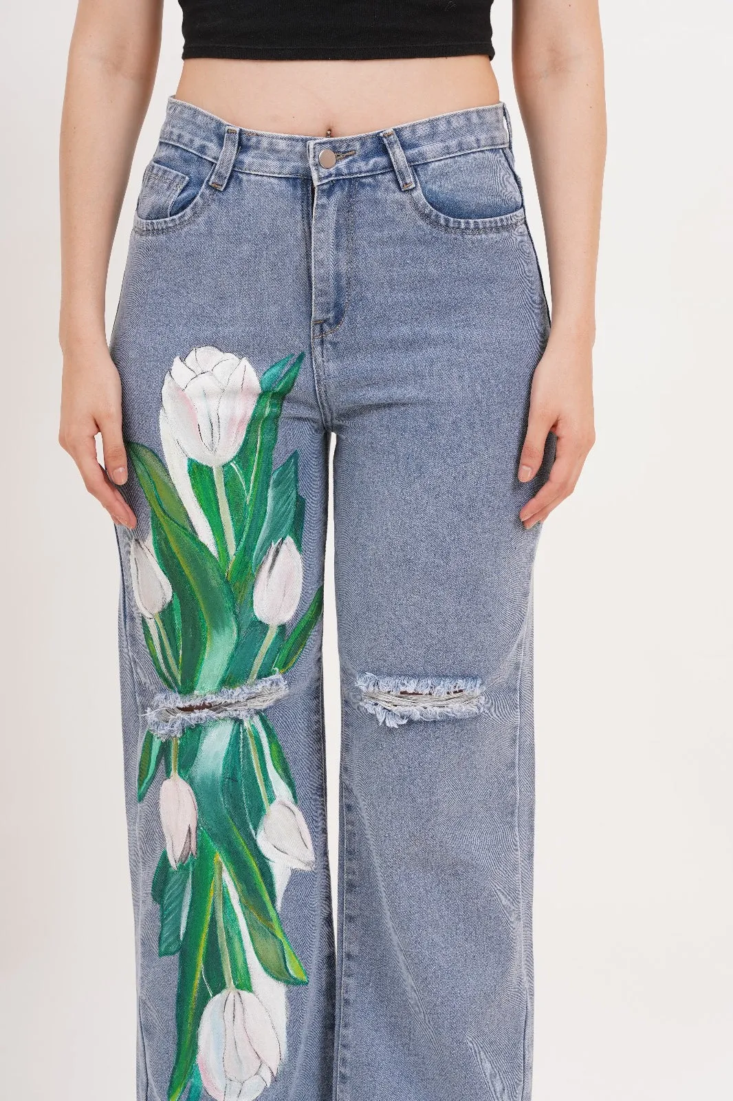 Tulip Bloom Jeans- Non stretch Artist edition