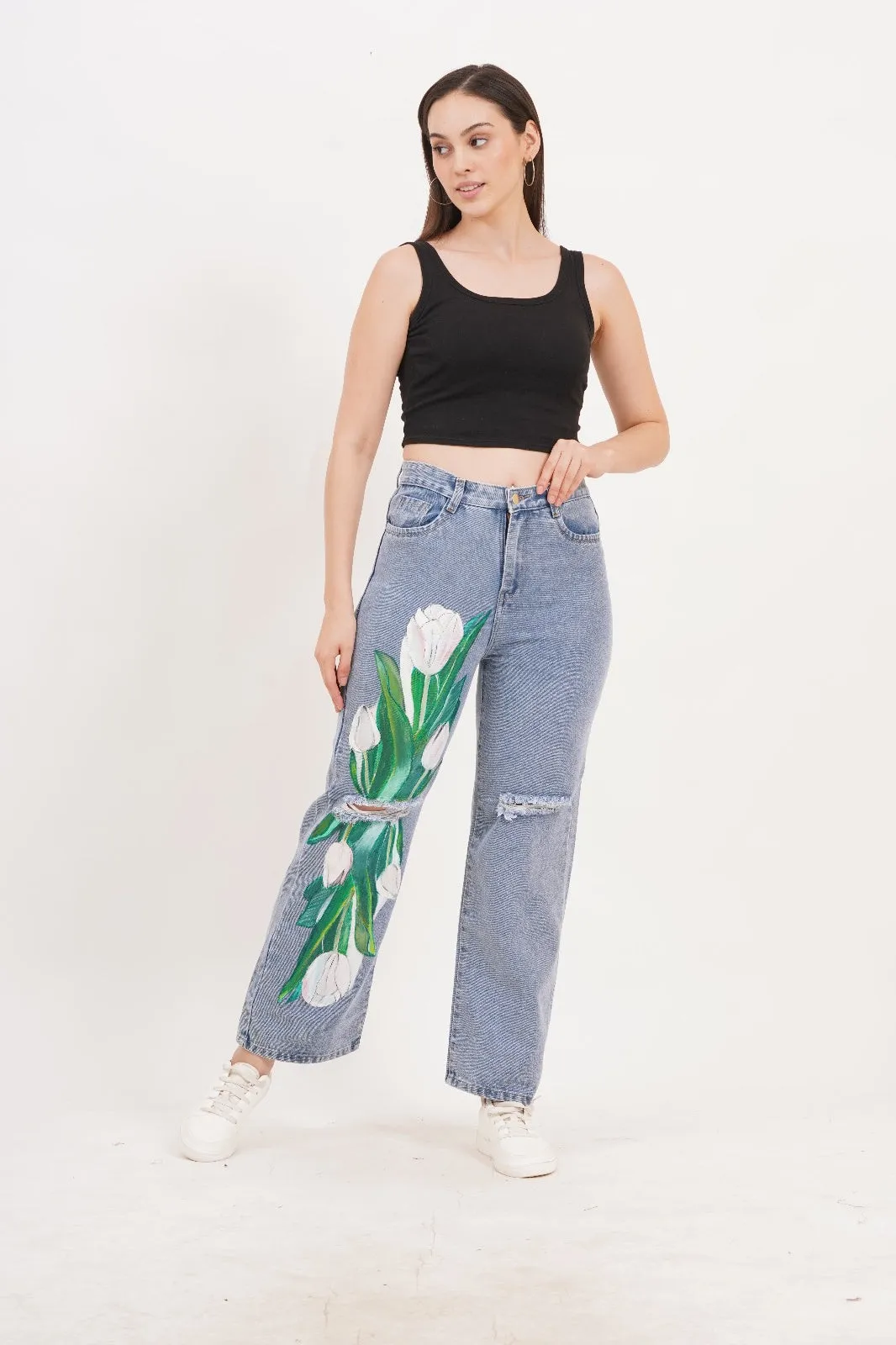 Tulip Bloom Jeans- Non stretch Artist edition