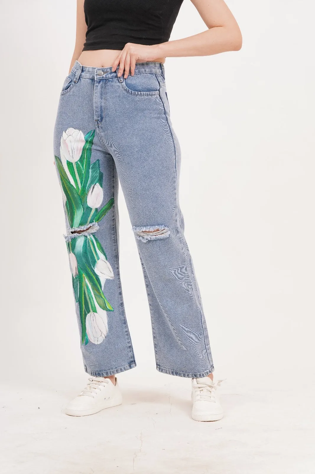 Tulip Bloom Jeans- Non stretch Artist edition