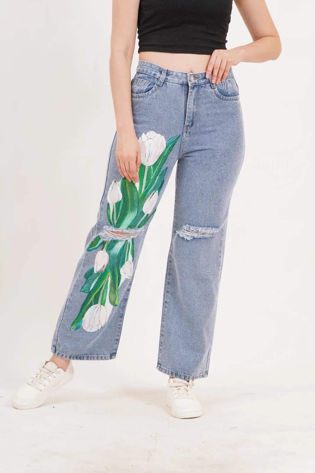 Tulip Bloom Jeans- Non stretch Artist edition