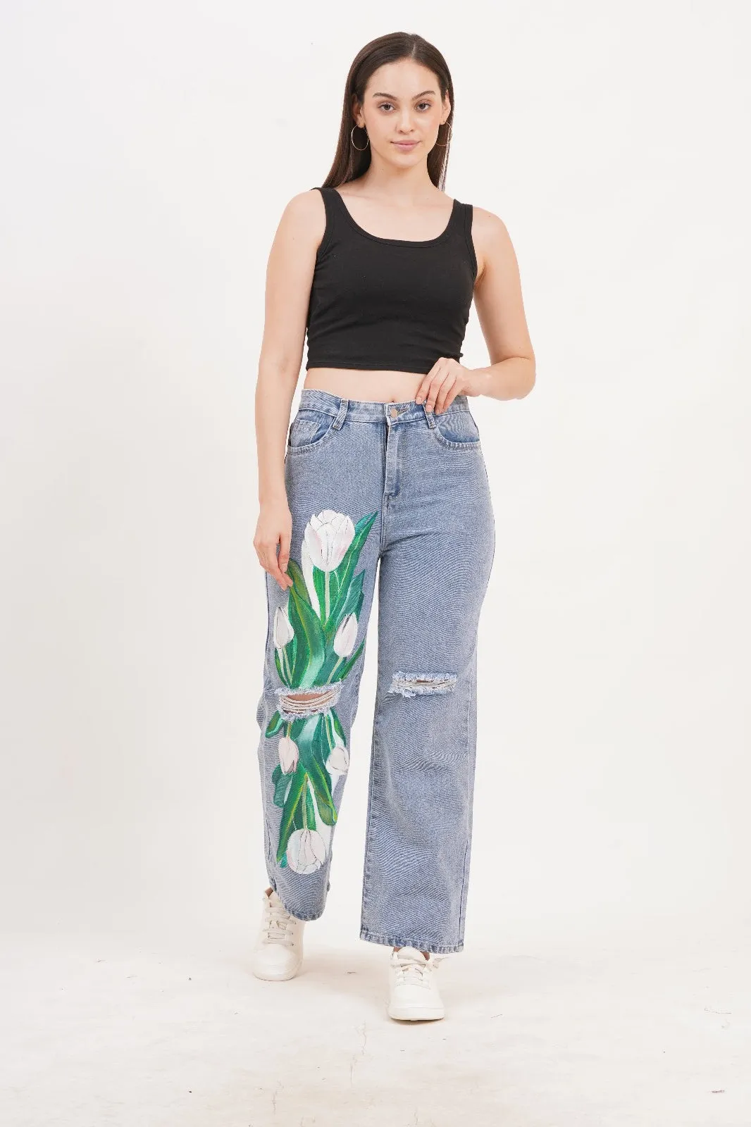 Tulip Bloom Jeans- Non stretch Artist edition