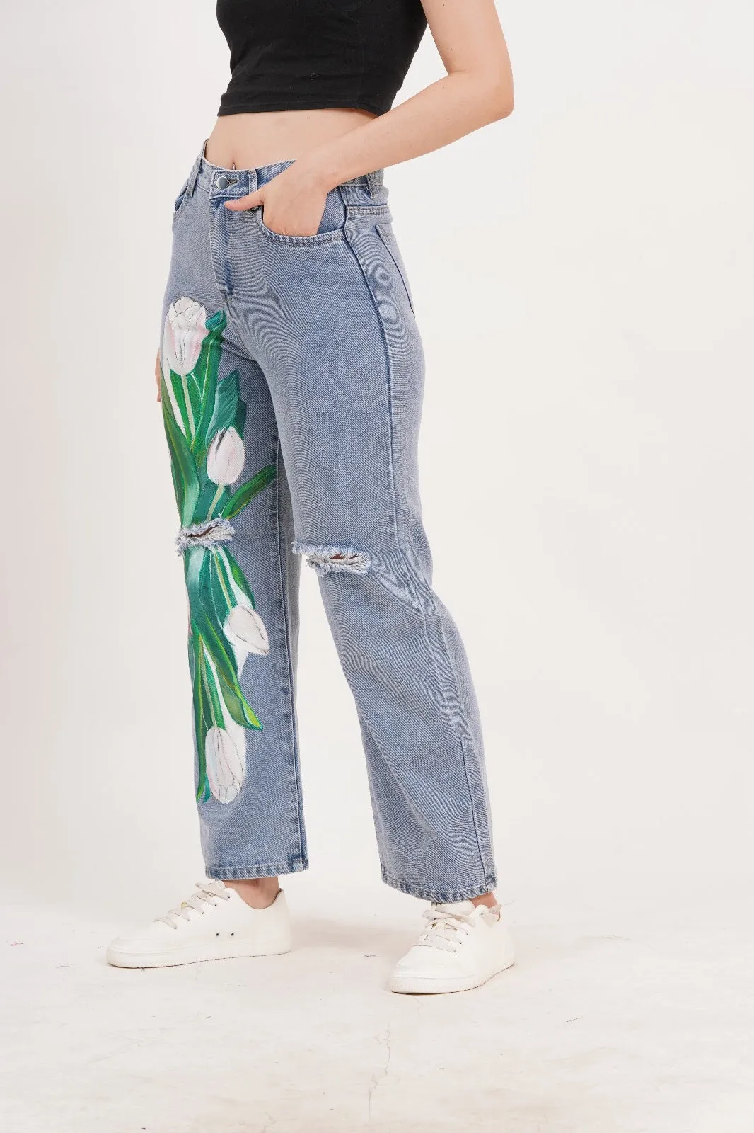 Tulip Bloom Jeans- Non stretch Artist edition