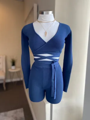 Tye Top Biker Shorts Set