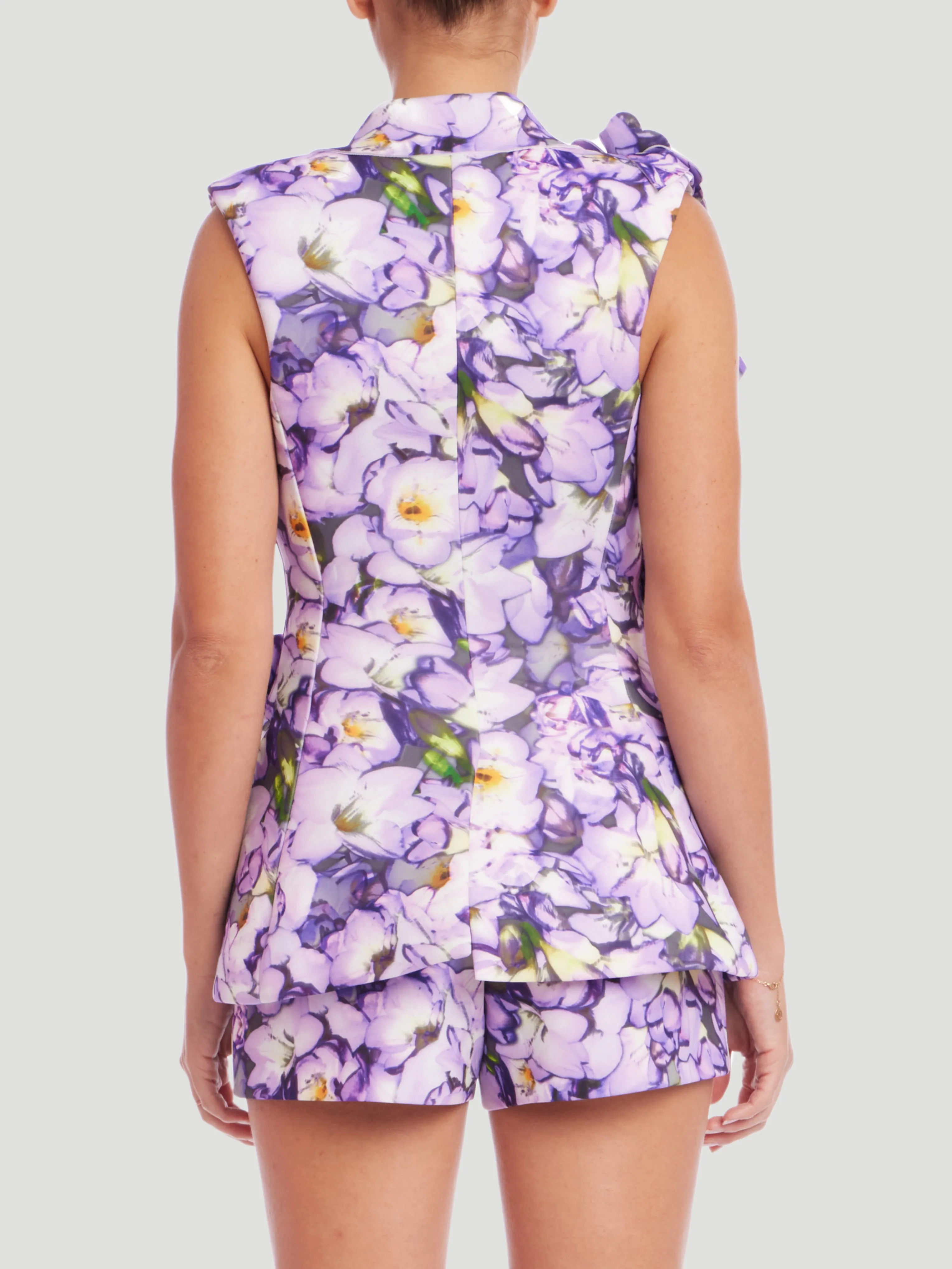 V-Neck One Button Blazer Vest