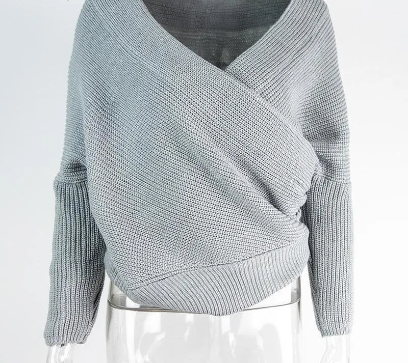 V Neck Sweater Loose Long Top Jumper