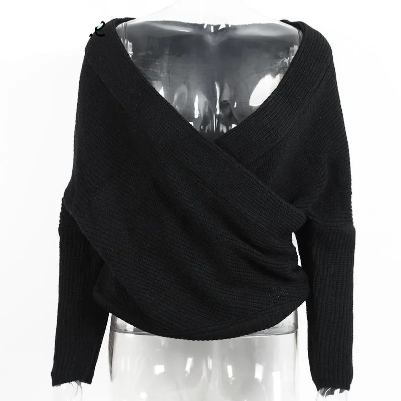 V Neck Sweater Loose Long Top Jumper