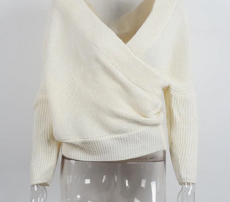 V Neck Sweater Loose Long Top Jumper