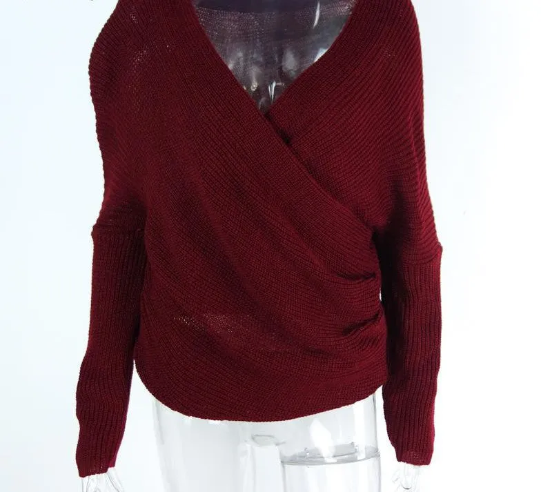 V Neck Sweater Loose Long Top Jumper