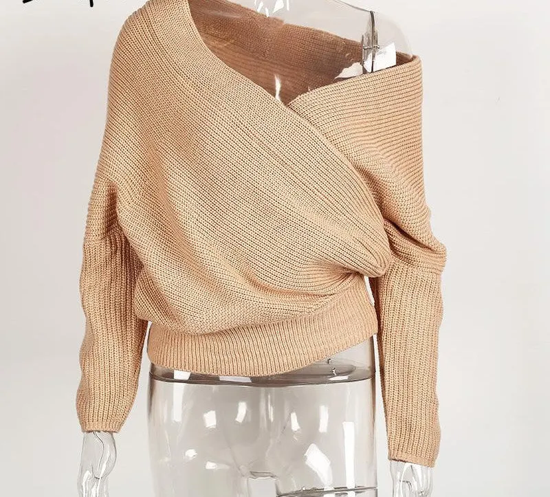 V Neck Sweater Loose Long Top Jumper