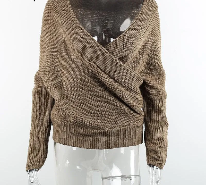 V Neck Sweater Loose Long Top Jumper