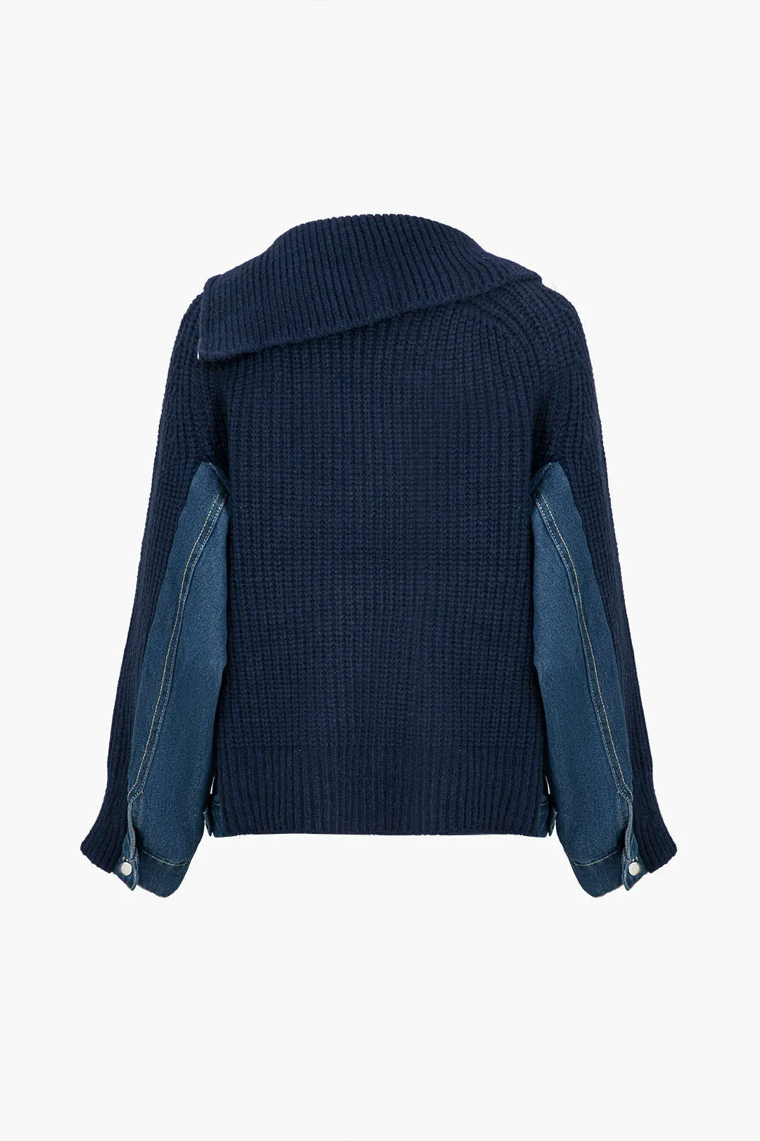 Vera - Cozy Patchwork Style Woman's Zipper Cardigan