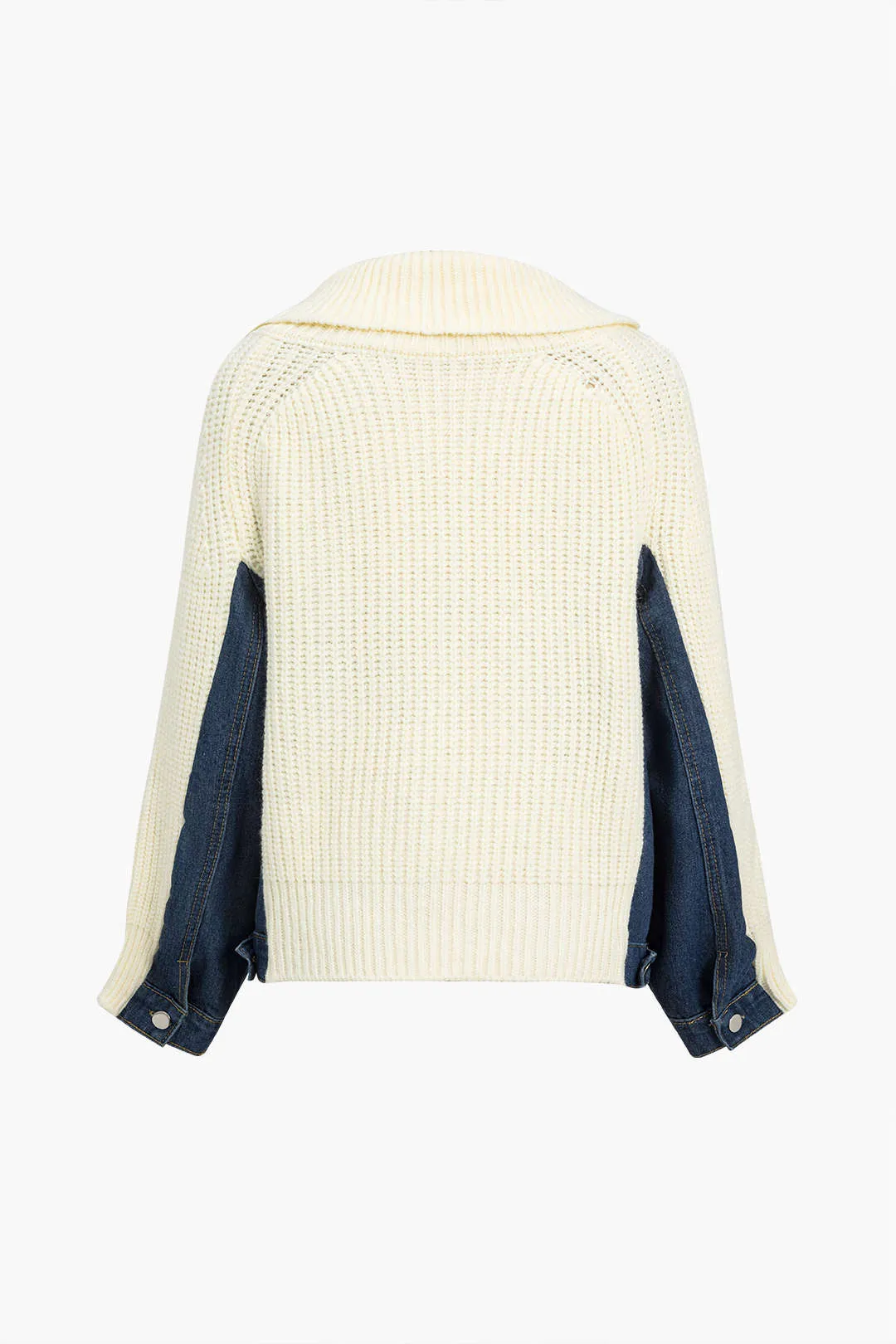 Vera - Cozy Patchwork Style Woman's Zipper Cardigan