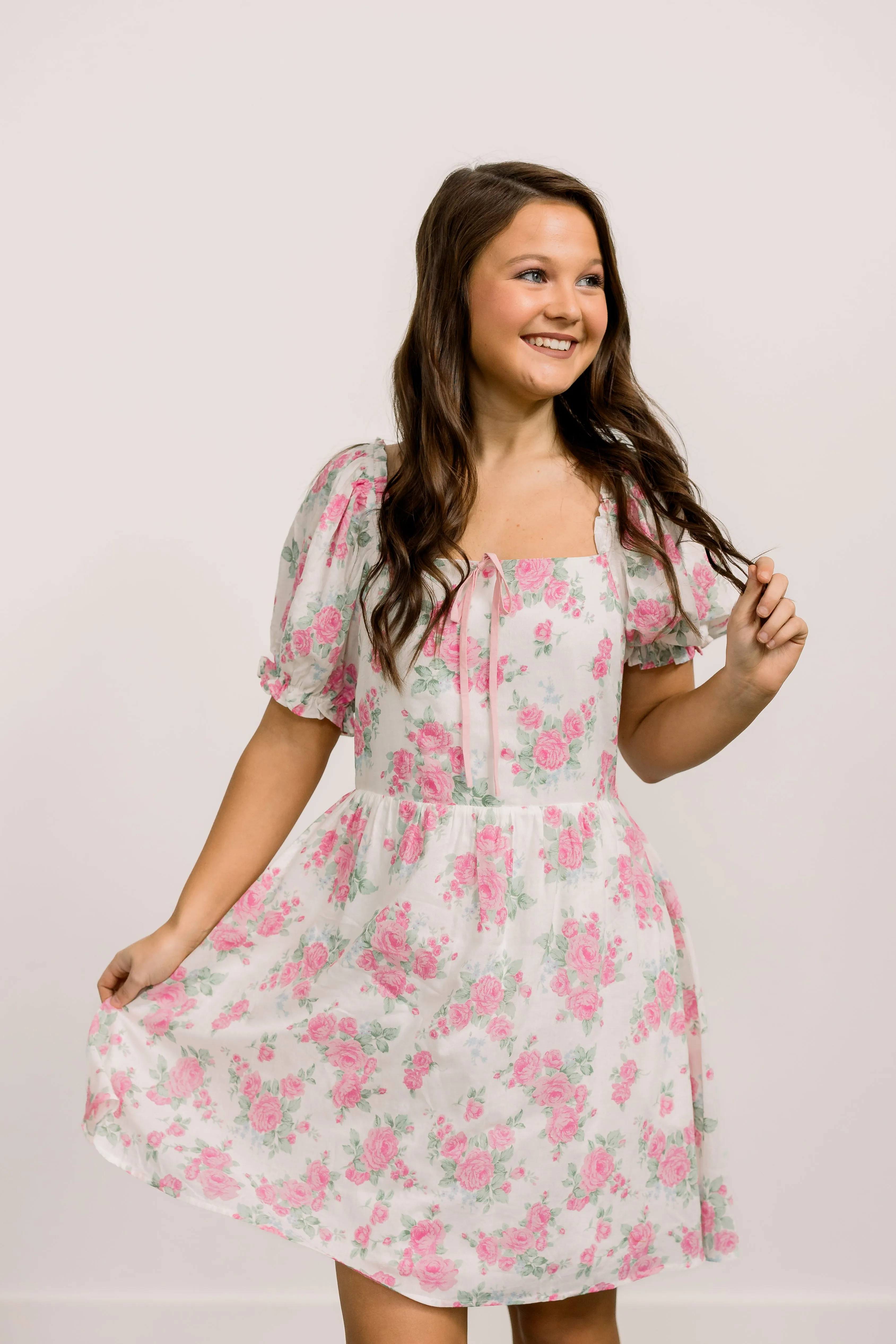 Victorian Floral Dress (Pink)